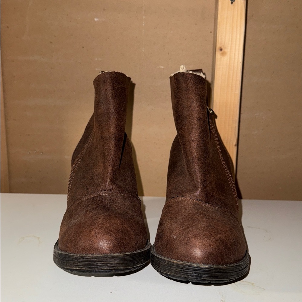Blowfish Malibu Bootie Boots Faux Fur Zipper Cottage Brown Model 1707 Size 8.5 - Picture 13 of 14